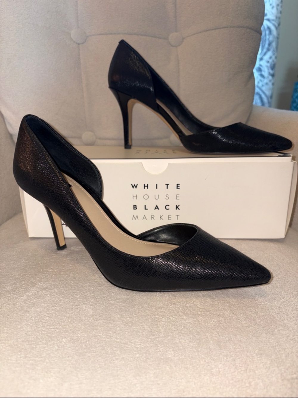 White House Black Market Black Pointed-Toe Stiletto Pumps